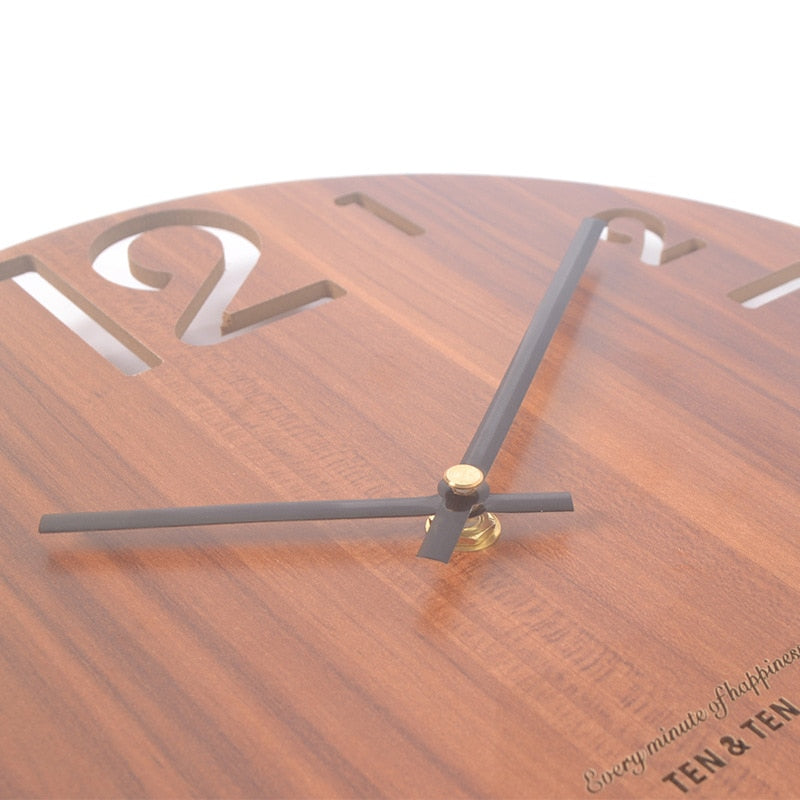 Relógio de Parede 3D Madeira Nordic